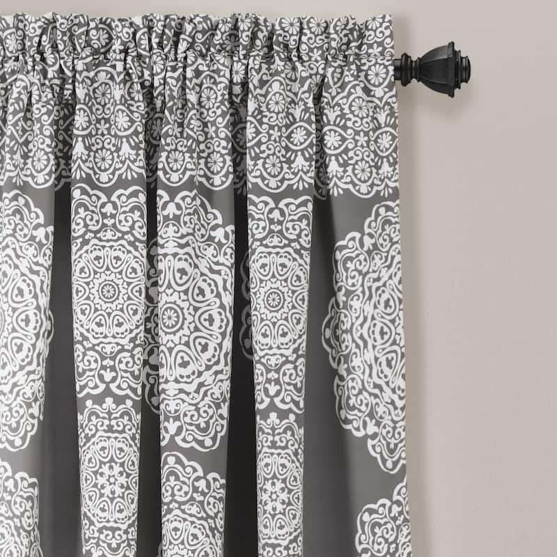 Lush Decor Stripe Medallion Room Darkening Curtain Panel Pair