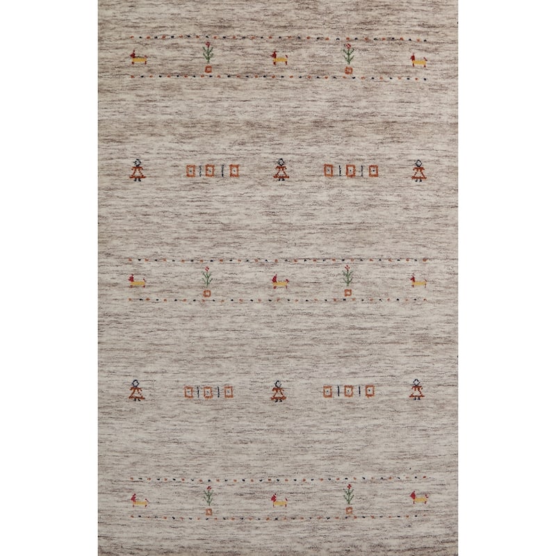 Tribal Gabbeh Indian Rug Handmade Wool Carpet - 3'9" x 5'9"