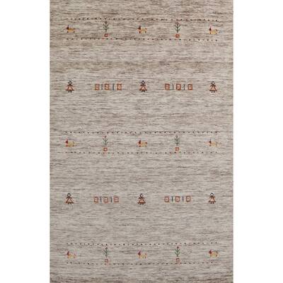 Tribal Gabbeh Indian Rug Handmade Wool Carpet - 3'9" x 5'9"
