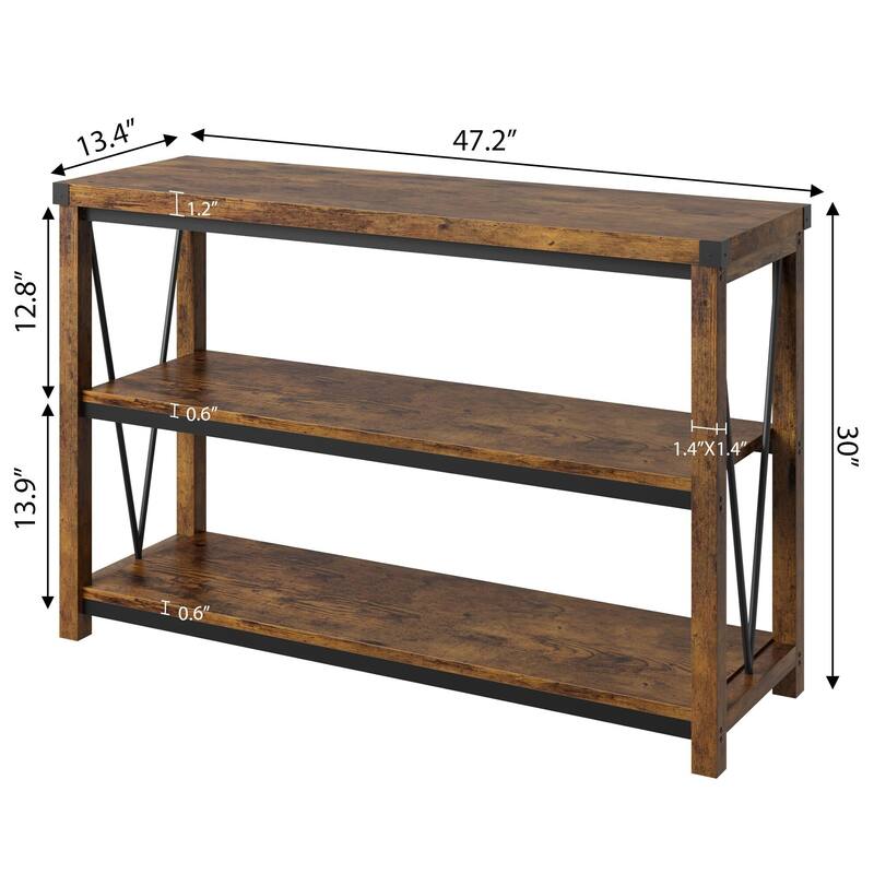 Farmhouse Entryway Table,47 Inch Narrow Long Console Table with Storage