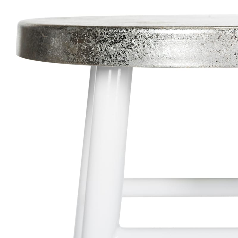 SAFAVIEH Verlene 24 Inch Silver Dipped Black / Silver Counter Stool - 13.5" x 13.5" x 24" - 14Wx14Dx24H