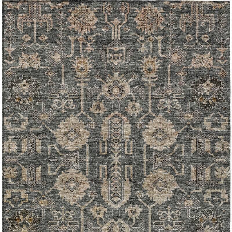 HomeRoots Oriental Traditional Rectangle Outdoor Rug