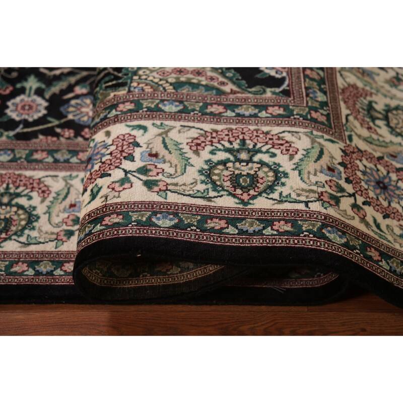 Black Vegetable Dye Aubusson Chinese Area Rug Hand-Knotted Wool Carpet - 6'2"x 9'7"