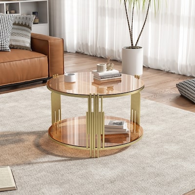Modern Brown Glass Coffee Table