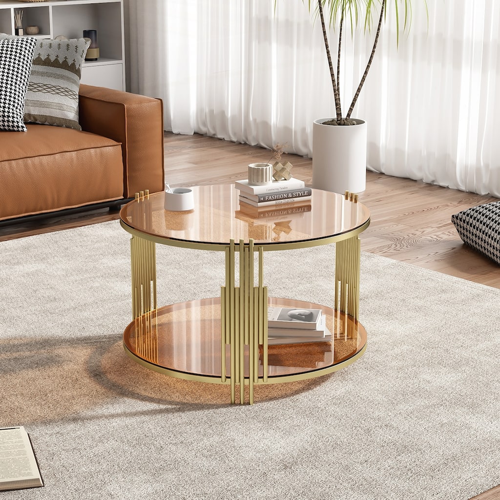 Modern Brown Glass Coffee Table