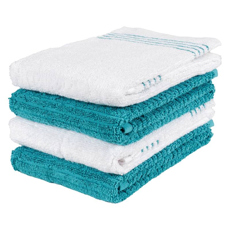 Davenport Terry Kitchen Towels, Set of 4 - Teal