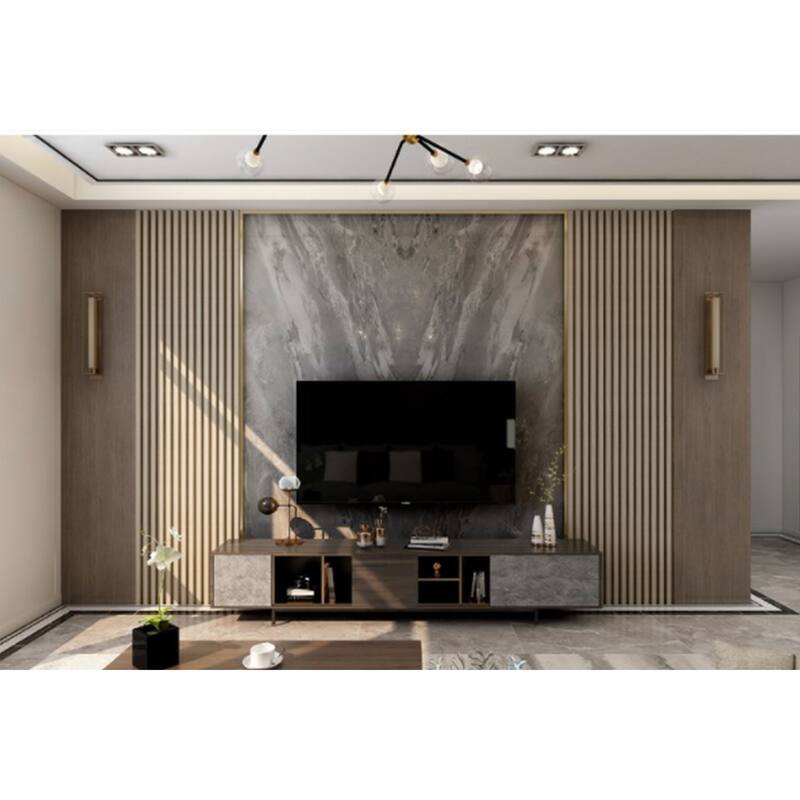93 in. x 6 in x 0.8 in. Solid Wood Wall Siding Board - 3pc+1pc EndTrim ...