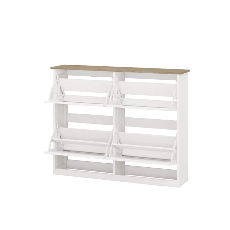 Shoe Storage Cabinet with 4 Flip Drawers,Freestanding Shoe Cabinet