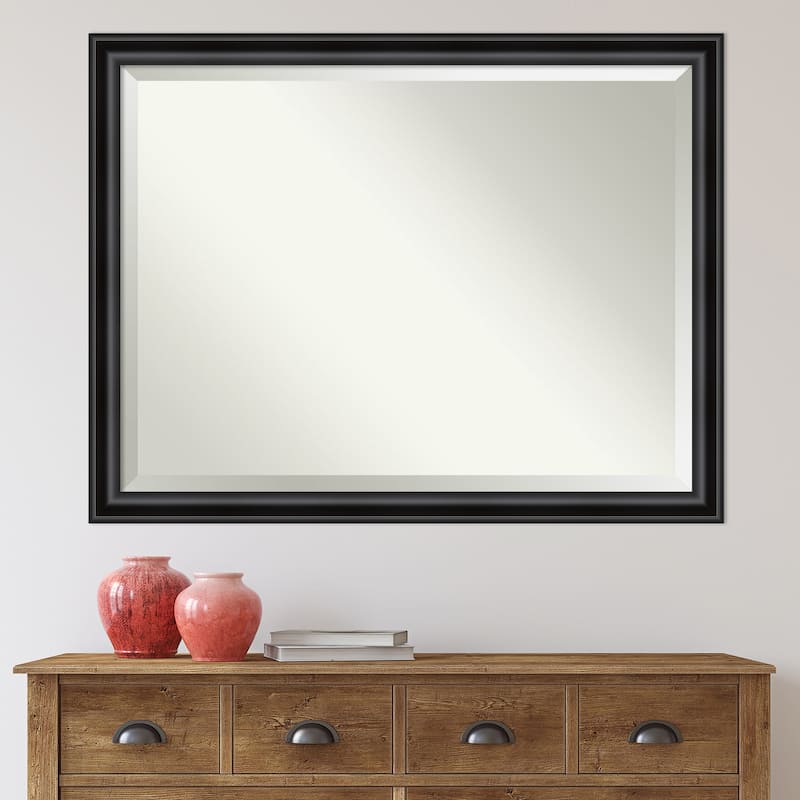Beveled Wall Mirror - Grand Black Narrow Frame - Grand Black Narrow