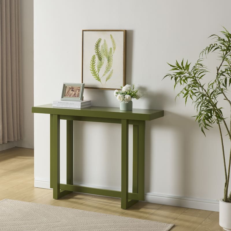 Soren Contemporary Wood Rectangular Console Table for Entryway - Avocado
