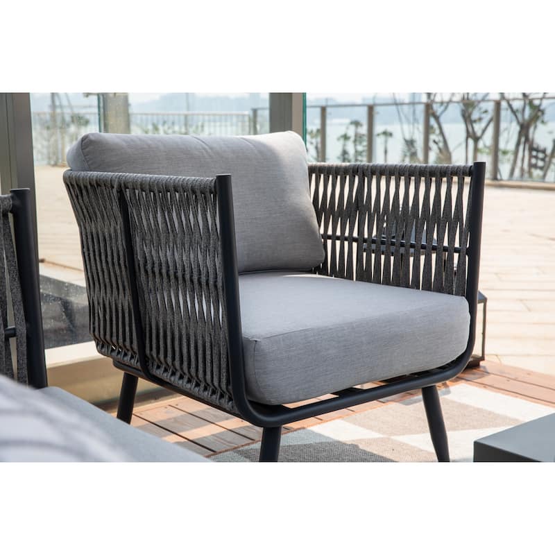 Elementi Milano Outdoor Aluminum Lounge Chair with Sunbrella® Cushions