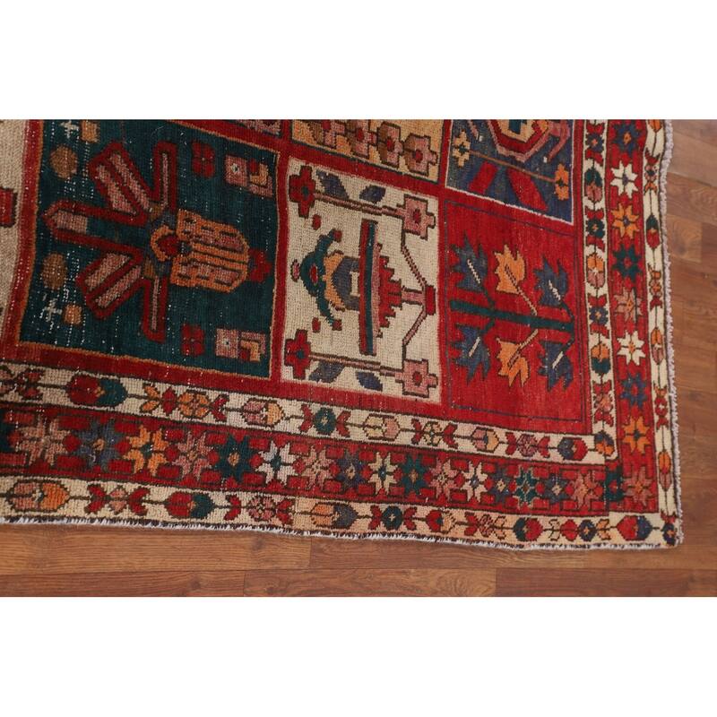 Distressed Bakhtiari Persian Vintage Rug Handmade Wool Carpet - 4'8" x 6'5"