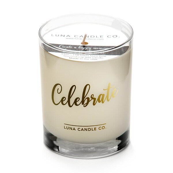 Vanilla Soy Wax Candle, Elegant 11Oz. Glass, Low Smoke, Spa- Long Burn