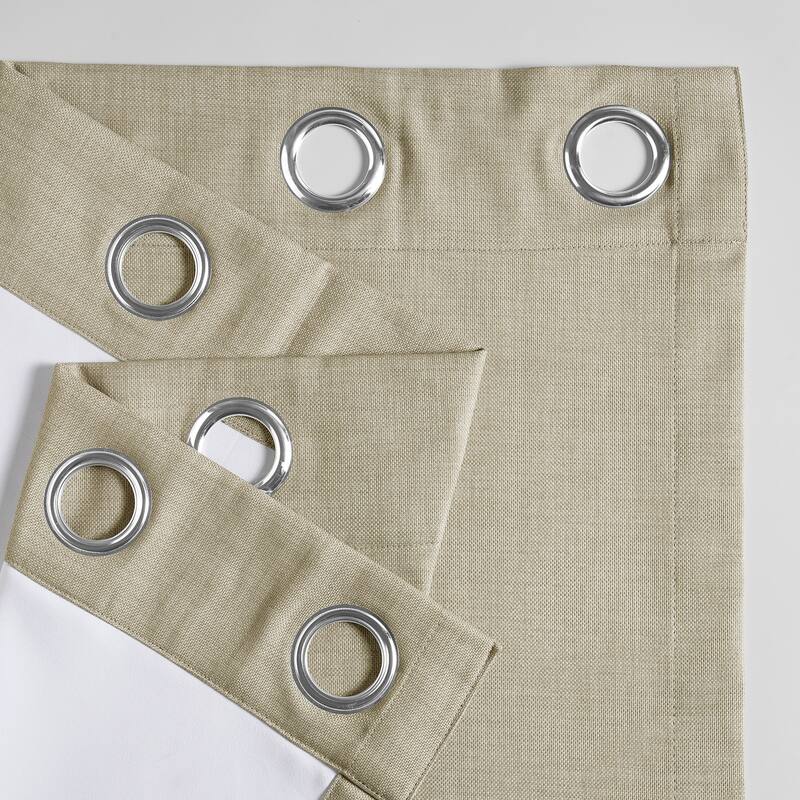 Exclusive Fabrics Solid Performance Linen Grommet Thermal Blackout Curtains for Bedroom & Living Room Curtains Single Panel