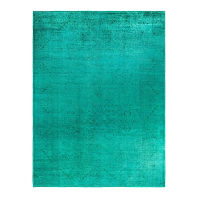 Contemporary Overdyed Wool Hand Knotted Area Rug - 9' 3" x 12' 1"