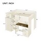preview thumbnail 3 of 22, Wood Full Size Loft Bed with Built-in Wardrobe, Desk, Storage Shelves, and Drawers