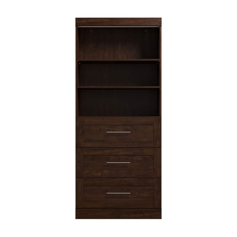 Bestar Pur 36W Closet Organizer with Drawers and Shelving