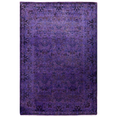 Overdyed One-of-a-Kind Hand-Knotted Area Rug - Purple - 4' 7" x 6' 7"