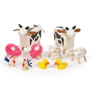 wooden farm animal set