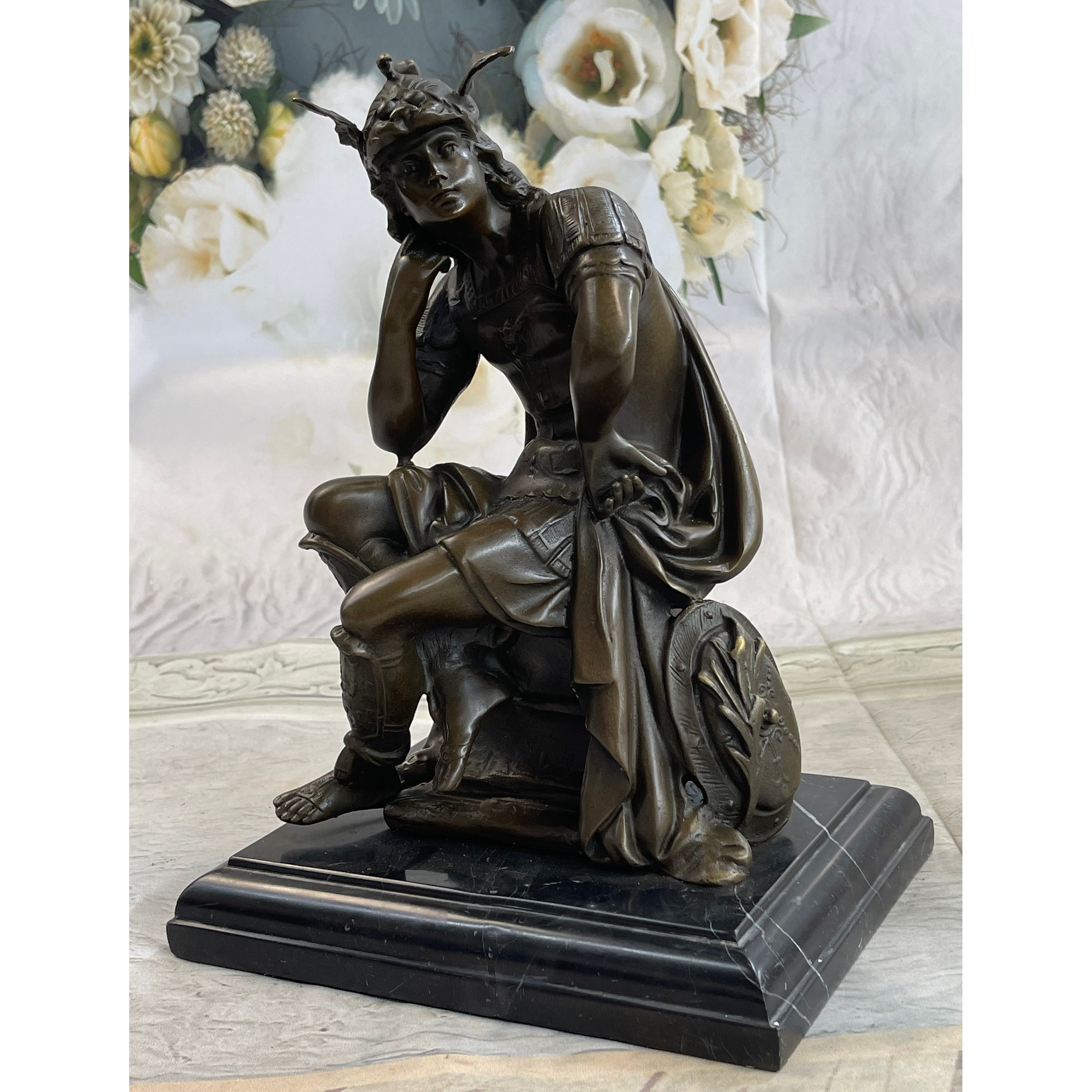 Signed Gregoire Roman Emperor Warrior Bronze Sculpture Figurine Statue Figure