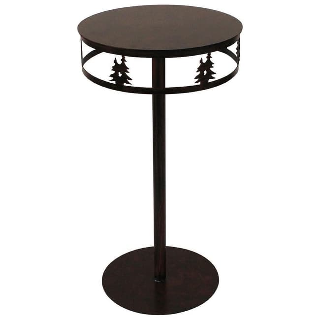 Rustic Round Drink Table with Band - Trees