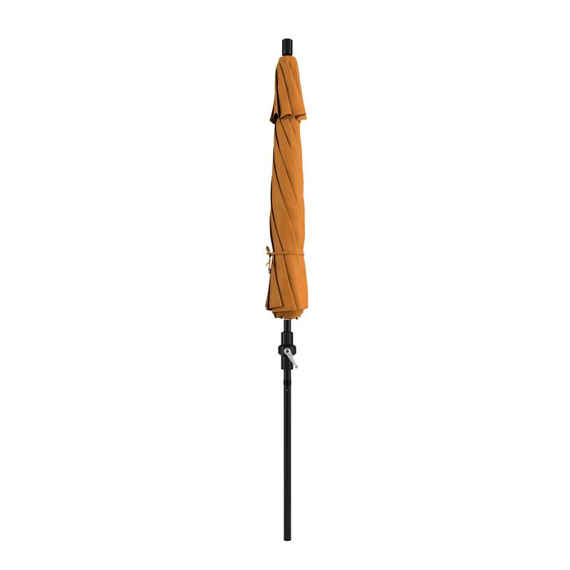 California Umbrella 9' Rd.Crank Lift, Collar Tilt, Aluminum Pole, Fiberglass Rib Patio Umbrella, Black Finish, Sunbrella Fabric