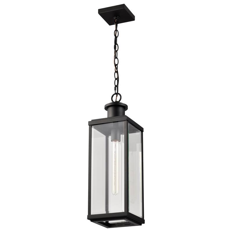 Luca Hanging Pendant Sand Black Finish Clear Beveled Glass