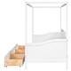 preview thumbnail 13 of 26, Twin Size Wooden Canopy Kids Daybed with Large 3-in-1 Storage Drawer, Sturdy Pine Wood Frame, Easy Assembly for Bedroom, White