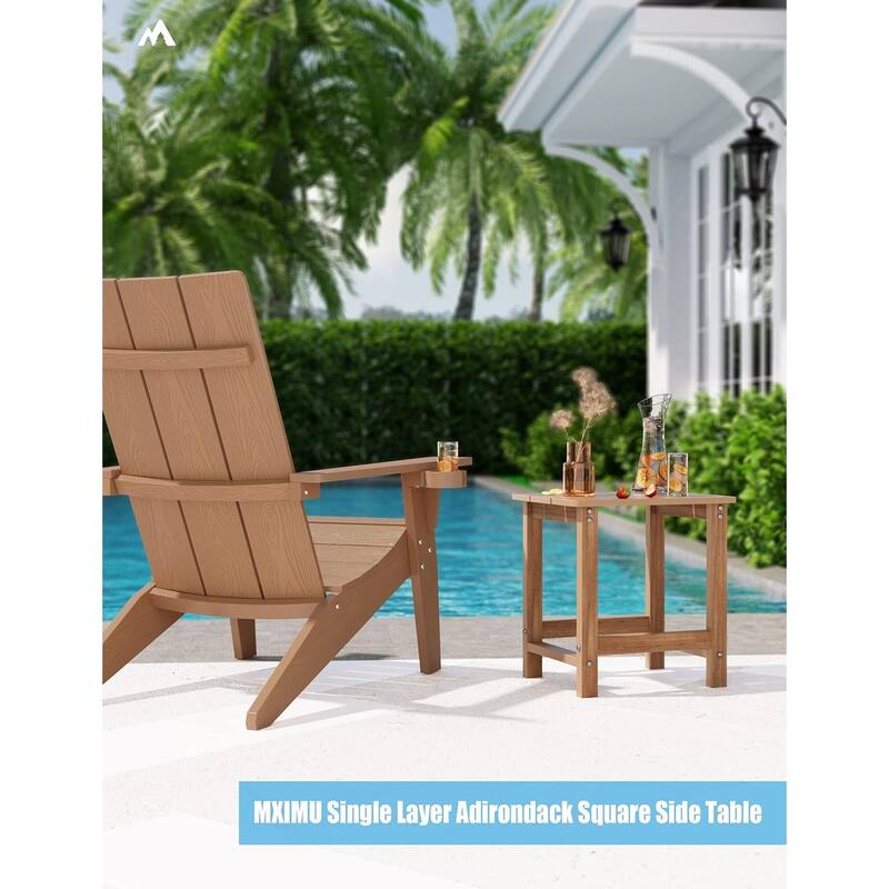 WINSOON Outside Adirondack Square Side Table, Weather Resistant Patio Tables Set Of 2