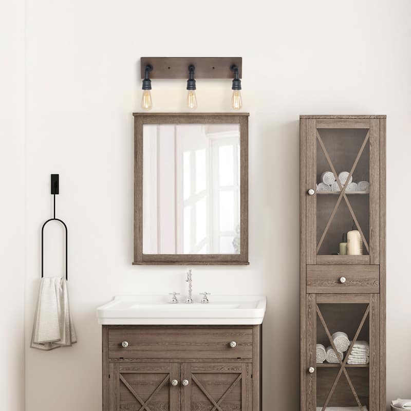 Carbon Loft 3-Light Industrial Wall Sconce Water Pipe Vanity Lights - W22.2"*H6.7"*E6.3"