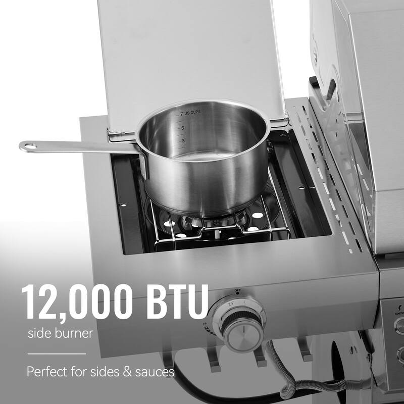 Royal Gourmet, 6-Burner Gas Grill with Side & Infrared Rear Burners - N/A