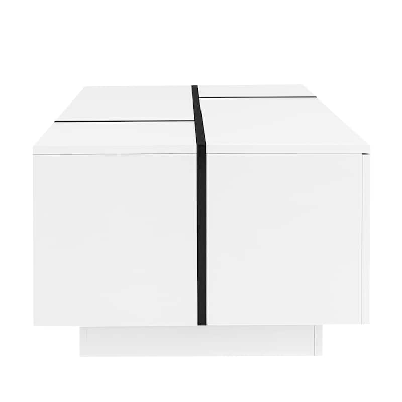 47.2''-72.7'' Extendable Coffee Table, Multi-Functional Coffee Table, Coffee Table with 2 Hidden Storage Space and 2 Drawers