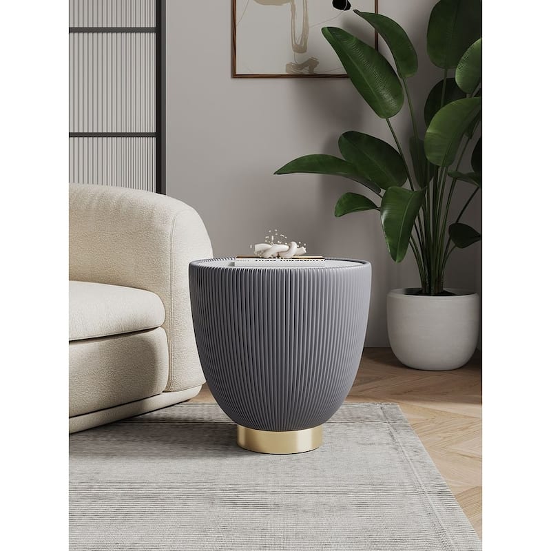 Manhattan Comfort Modern Anderson 2.0 Upholstered End Table - Grey