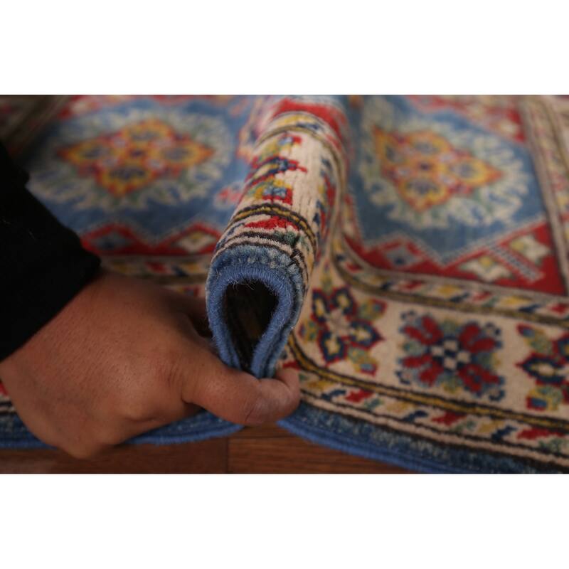 Blue Kazak Oriental Accent Rug Handmade Wool Carpet - 2'1"x 2'10"