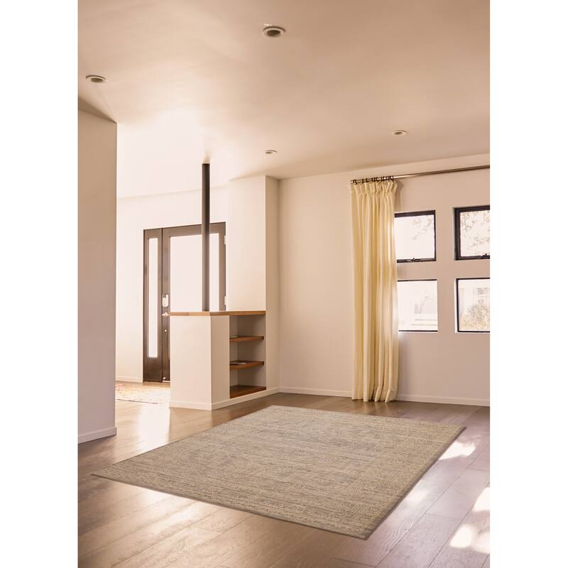 ECARPETGALLERY Hand Loomed Elysian Grey Wool Rug - 7'10 x 9'11