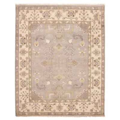 ECARPETGALLERY Hand-knotted Royal Oushak Grey Wool Rug - 8'1 x 10'0