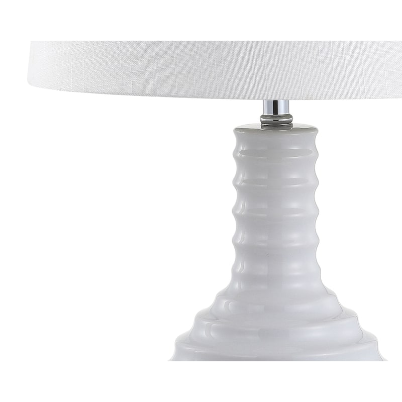 Dallas 29.5" Ceramic LED Table Lamp, White by JONATHAN Y