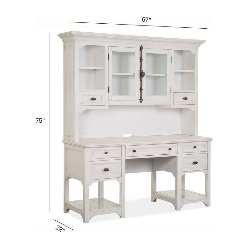 Magnussen Home Bronwyn Alabaster Desk With Hutch
