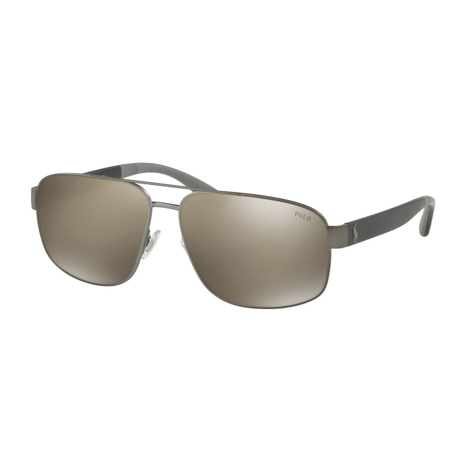 Polo Aviator Ph3112 91575A Mens Gunmetal Frame Brown Lens Sunglasses