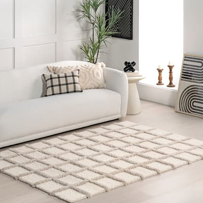 Nuloom Christabel Checkered High-Low Shag Area Rug