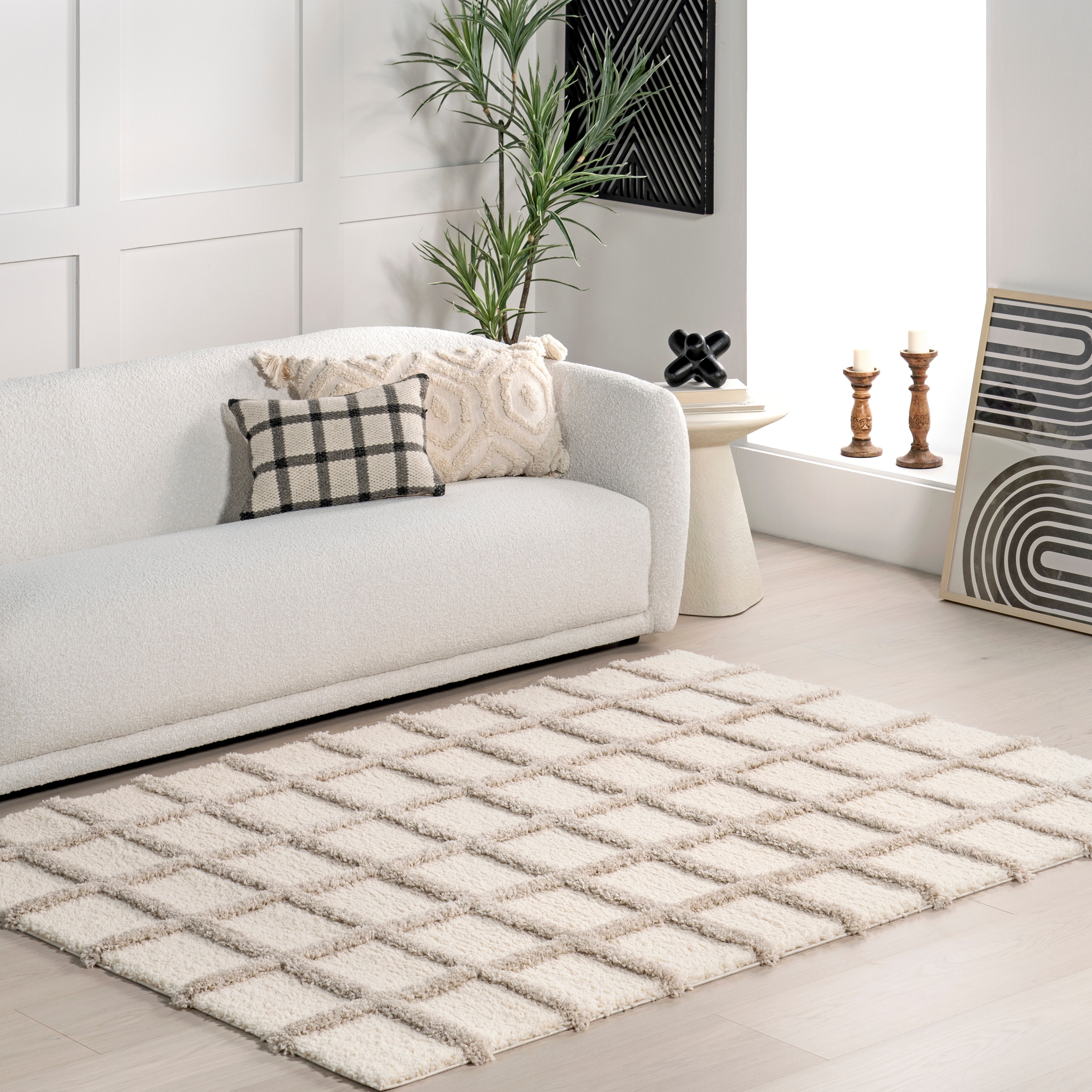 Nuloom Christabel Checkered High-Low Shag Area Rug
