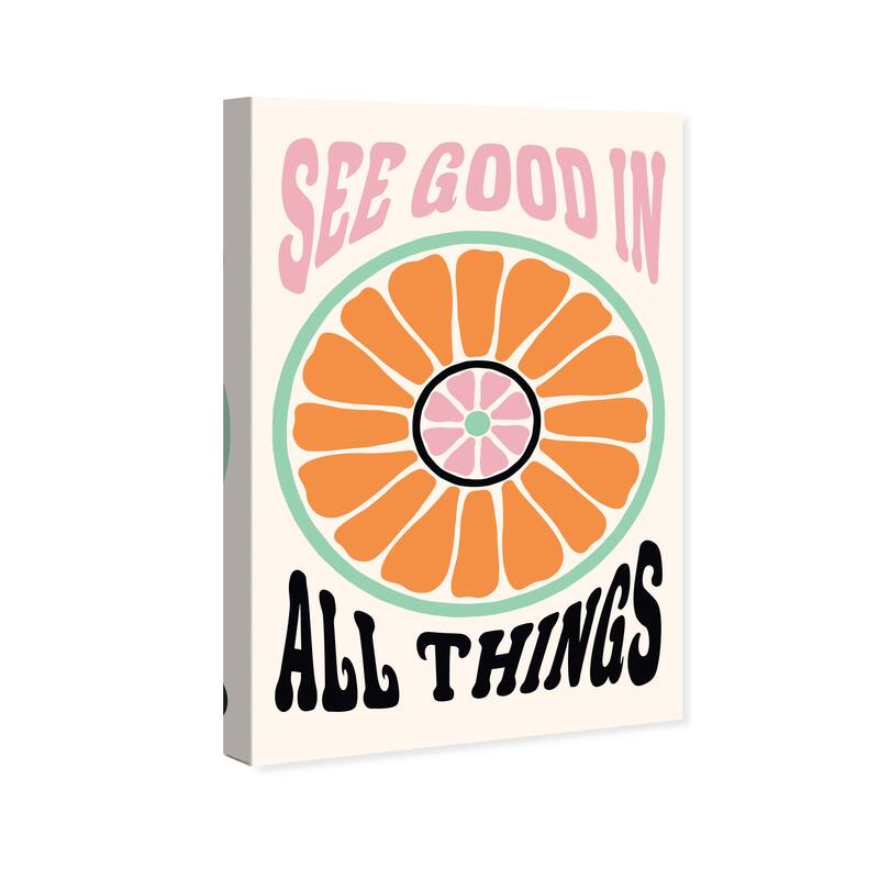 Wynwood Studio Canvas Advertising See Good Things Orange and Modern & Contemporary Wall Art Canvas Print