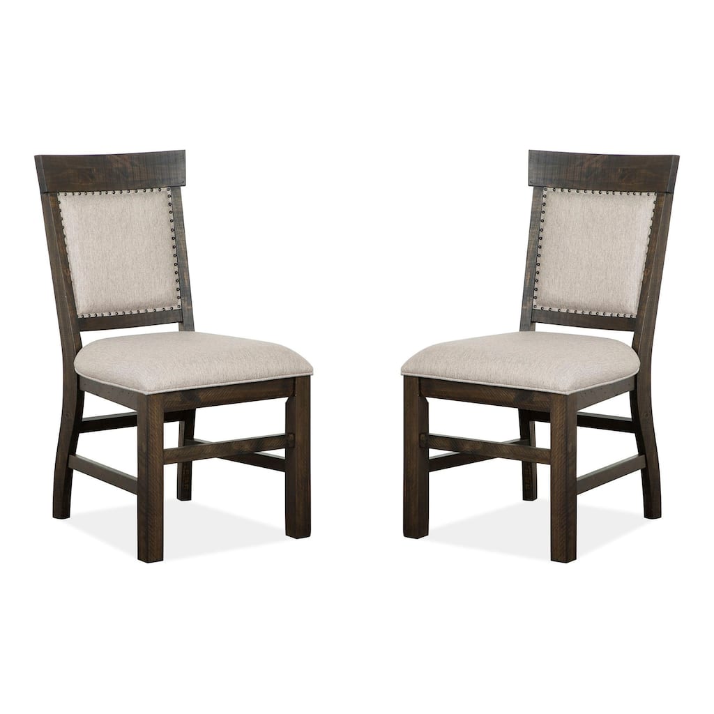 Magnussen Home Bellamy Peppercorn Upholstered Side Chair Two Pack - 20''W x 23.38''D x 38.5''H
