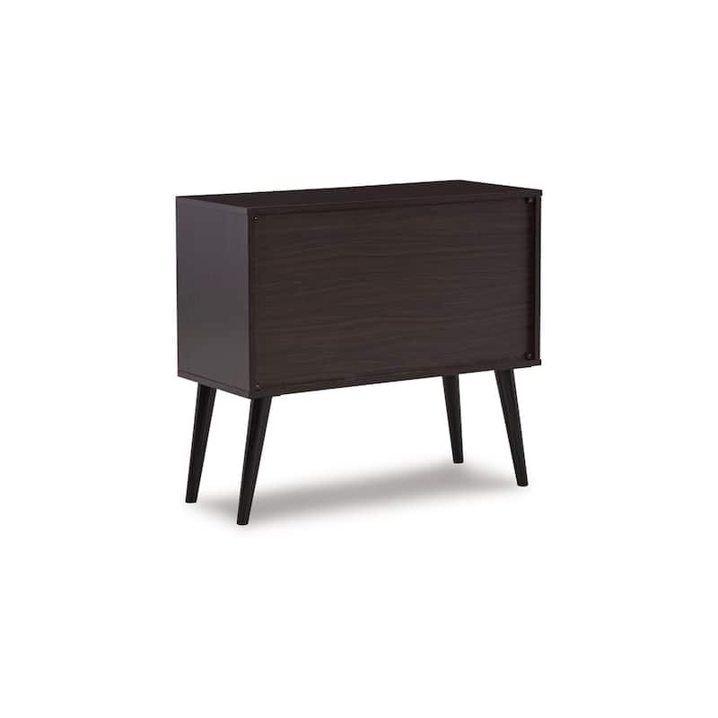 Kior Accent Cabinet, 2 Doors w Adjustable Shelf, Dark Brown 32 Inch