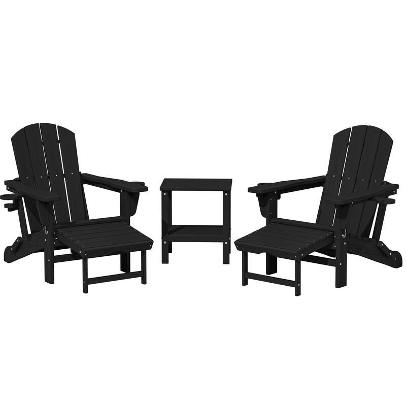 Folding Outdoor Chair with 3-Position Reclining Backrest & Telescoping Footrest