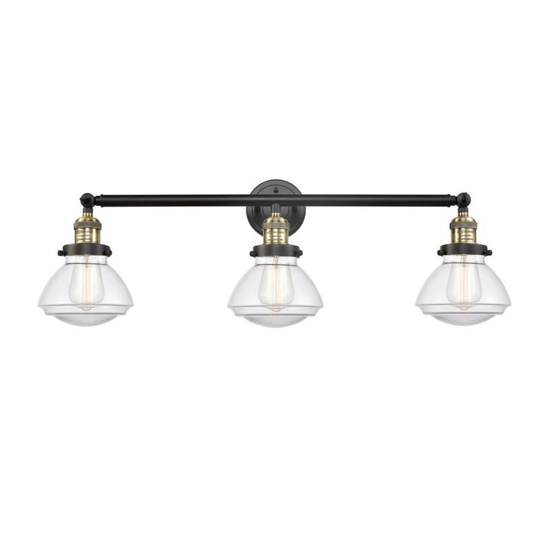 Innovations Lighting Olean 3 Light 31" Wide Bathroom Vanity Light - Black Antique Brass / Clear