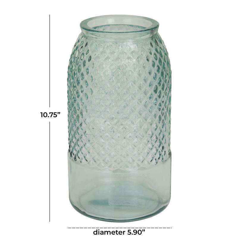 Recycled Glass Spanish Decorative Vase - Blue - Roche River Decor