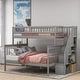 preview thumbnail 3 of 8, Gray Twin over Full Stairway Bunk Bed with Storage Staircase