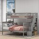 preview thumbnail 3 of 20, Stairway Twin over Full Wooden Bunk Bed with Storage Space,Modern Design