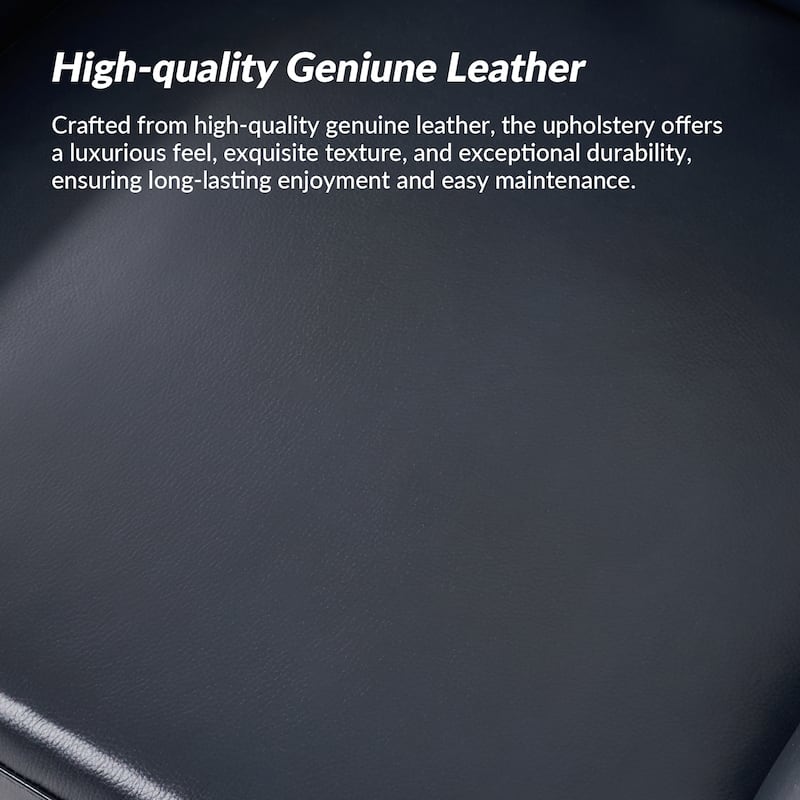 Burt Traditional Genuine Leather Accent Chair with Tufted Wing Back by HULALA HOME